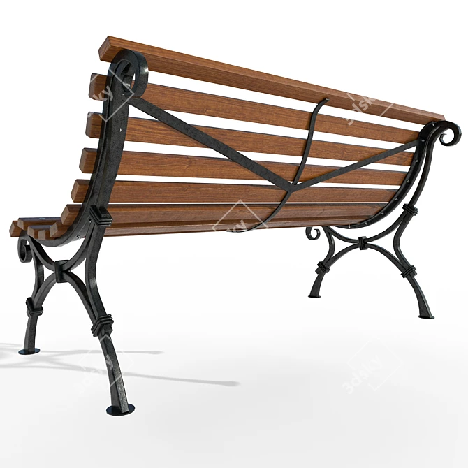 AVEN Foldable Bench: Portable and Sturdy 3D model image 3