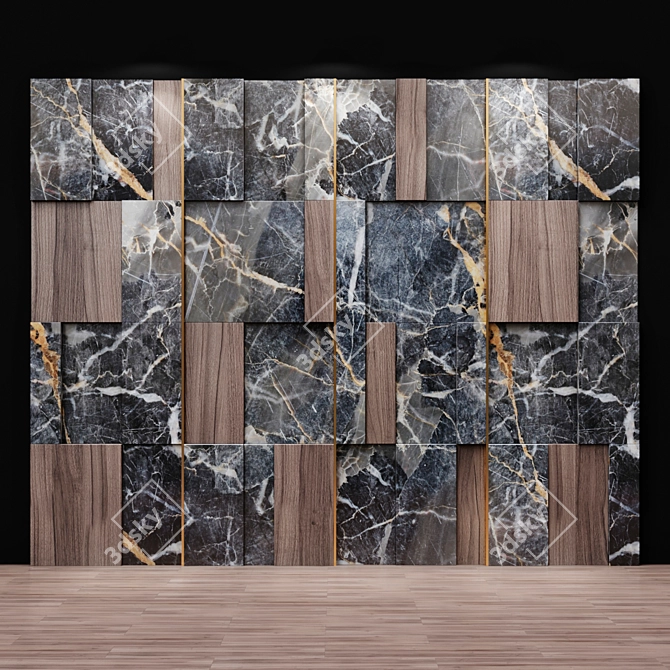 Sleek Wall Panel: W 5000 x H 4000 x D 50 mm 3D model image 1