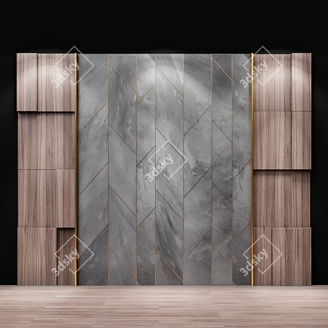 Modern Wood Acoustic Wall Panel 3D model image 1