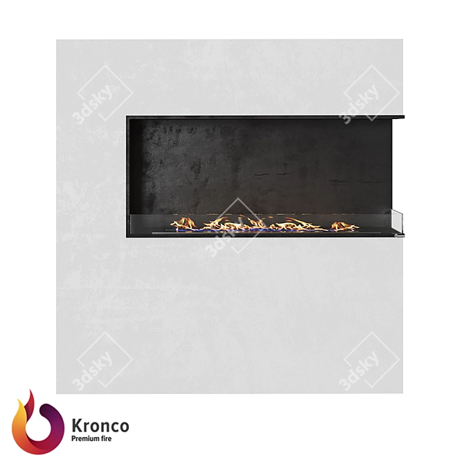 Kronco Classik Corner 1200 - Stylish Biofireplace 3D model image 1