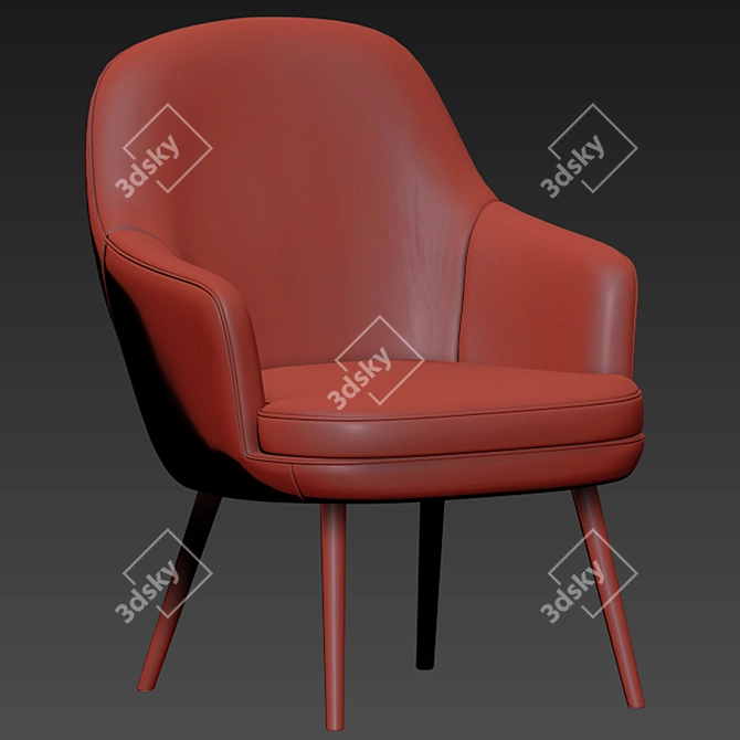 Modern Walter Knoll Dining Chair Set 3D model image 3