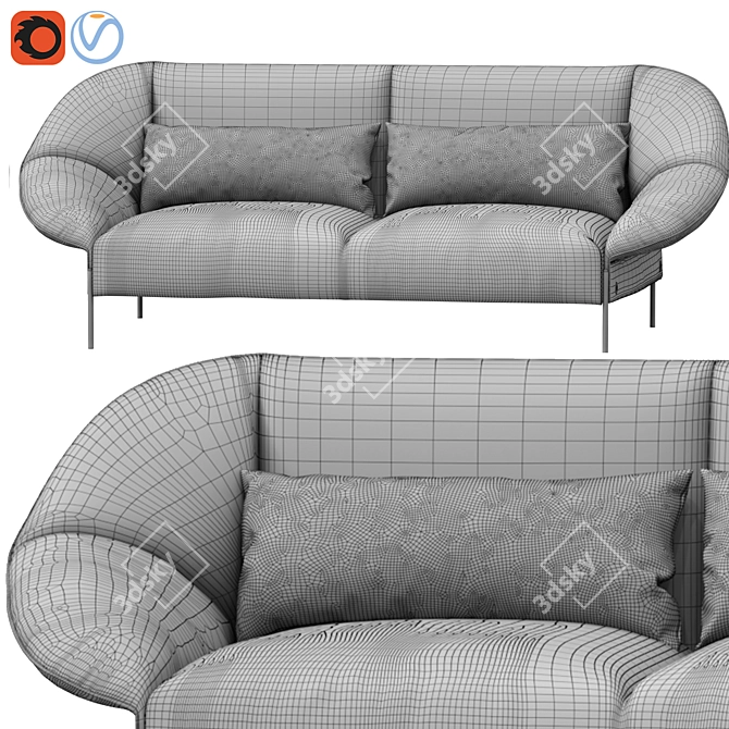 Versatile Sofa Set 3D model image 2