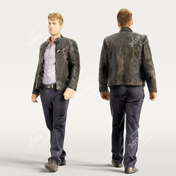 Realistic 3D Scanned Man - 3 Variations 3D model image 1