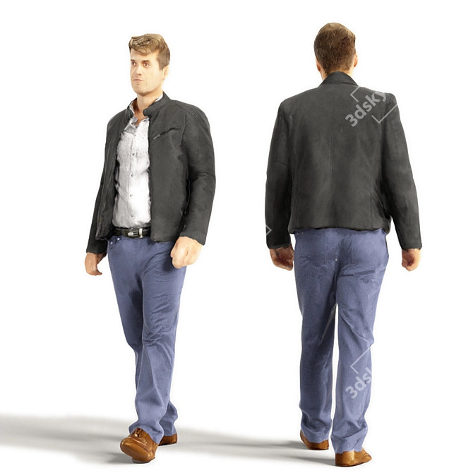 Realistic 3D Scanned Man - 3 Variations 3D model image 7