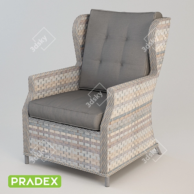 Pradex Gloria Rattan Chair: Stylish and Comfortable 3D model image 1