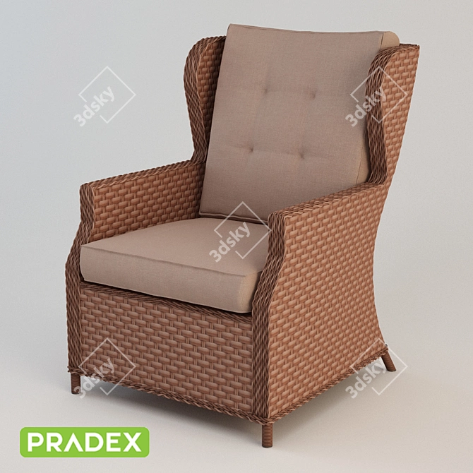 Pradex Gloria Rattan Chair: Stylish and Comfortable 3D model image 2