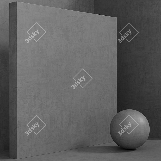 Seamless Concrete Plaster Set 3D model image 4