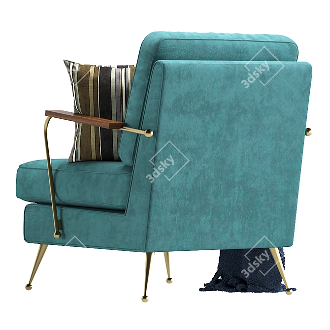 Gamble Green Lounge Chair 3D model image 1