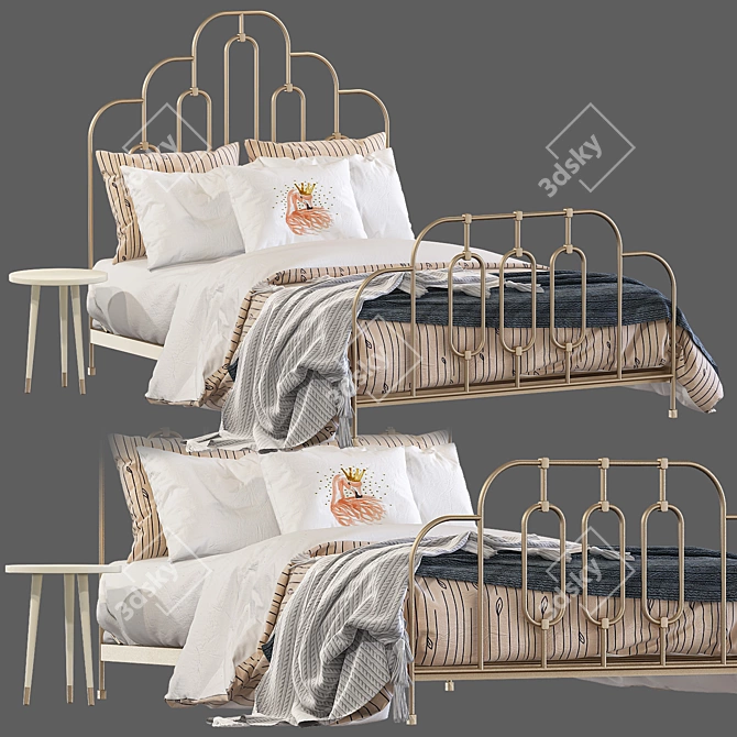 Deco Bed Anthropologie: Artful and Elegant 3D model image 1