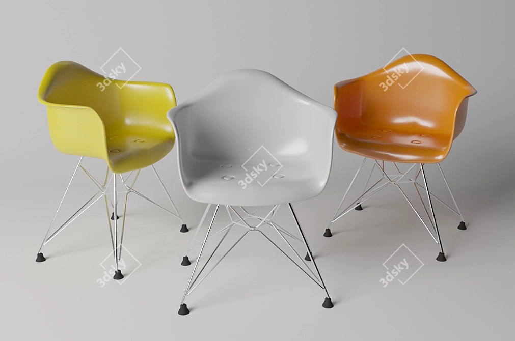 Iconic Eames Plastic Chair 3D model image 2