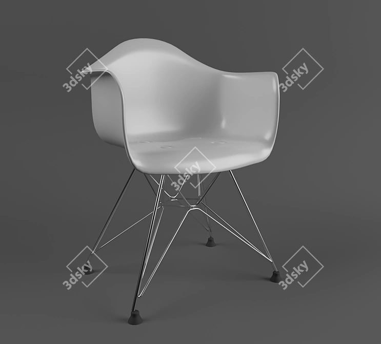 Iconic Eames Plastic Chair 3D model image 3