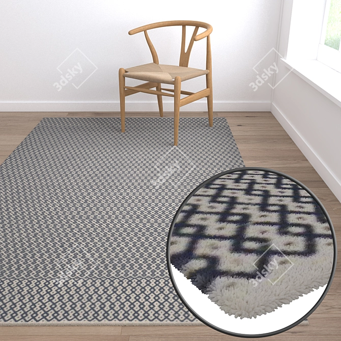 High-quality 3-Piece Carpets Set 3D model image 5