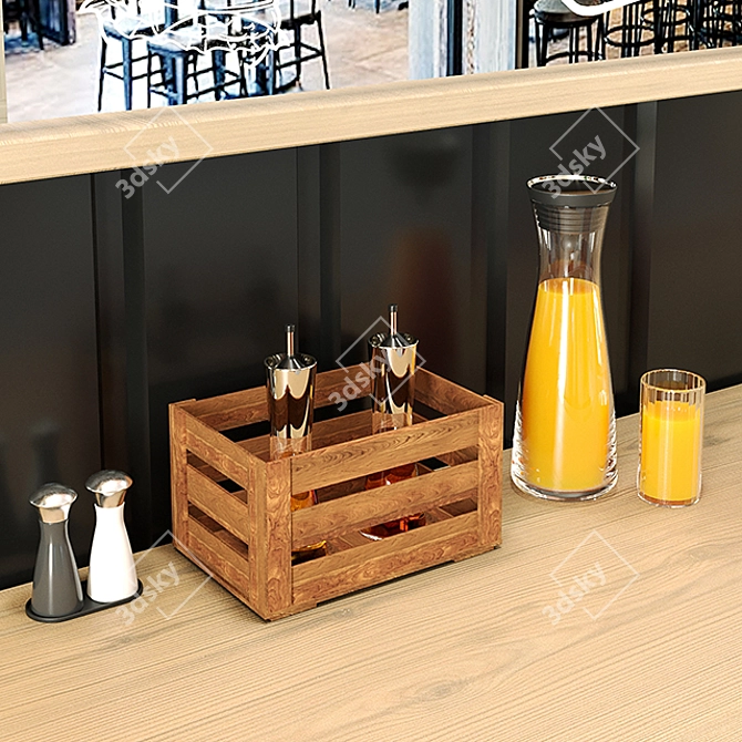 Sleek Seating Solution for Restaurants 3D model image 4