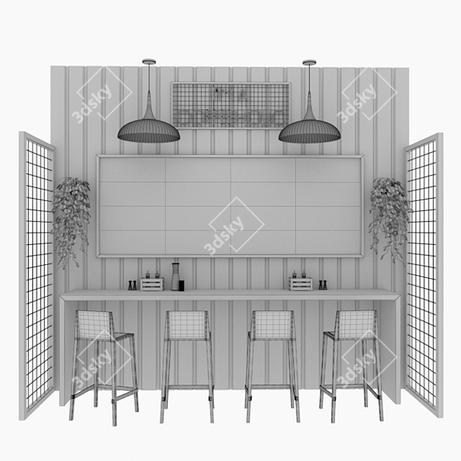 Sleek Seating Solution for Restaurants 3D model image 5