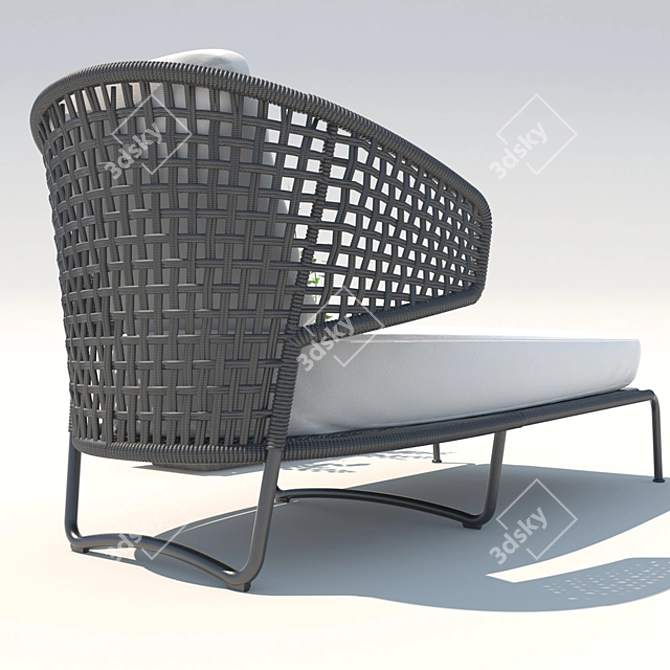 Elegant Outdoor Chaise Lounge 3D model image 2