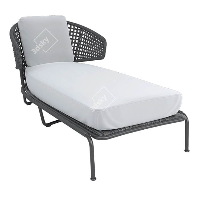 Elegant Outdoor Chaise Lounge 3D model image 7