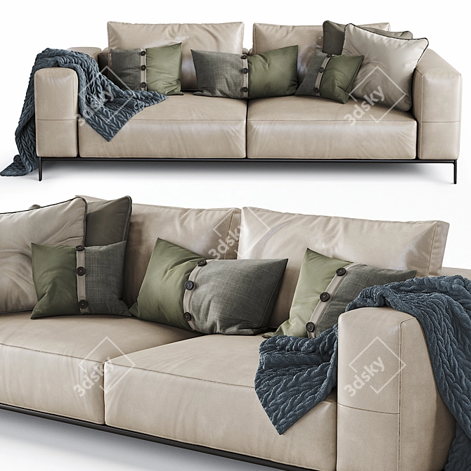 Flexform Ettore Sofa: Stylish and Spacious. 3D model image 1