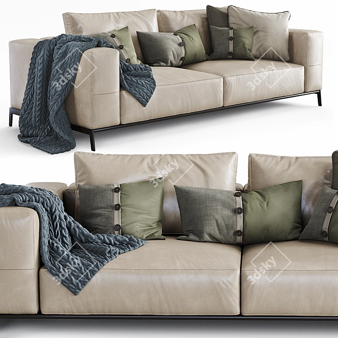 Flexform Ettore Sofa: Stylish and Spacious. 3D model image 2