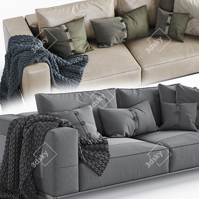 Flexform Ettore Sofa: Stylish and Spacious. 3D model image 3