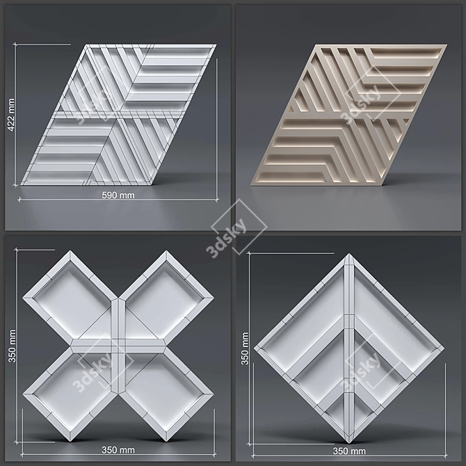 Seamless Gypsum 3D Panels: Stylish and Versatile 3D model image 5