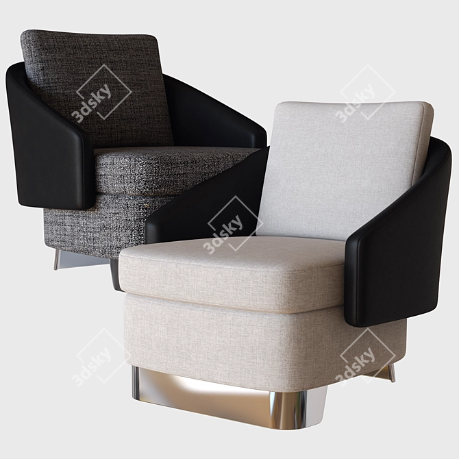 Minotti Lawson Medium Armchair: Sleek and Stylish 3D model image 2