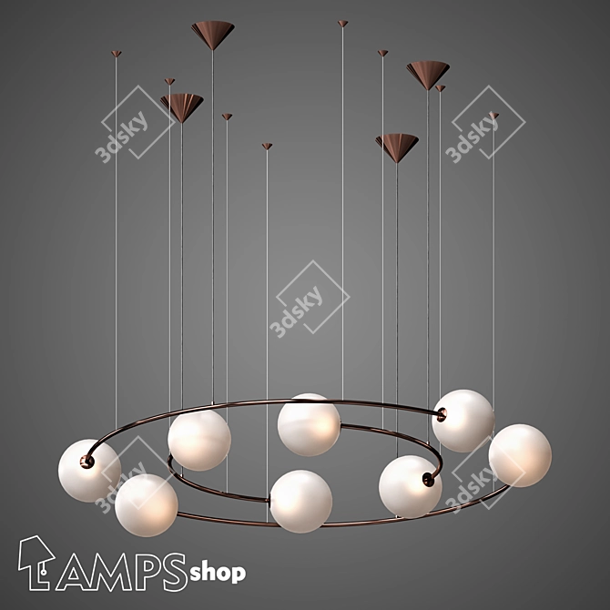 Modern Orery Chandelier - 80cm & 110cm Sizes 3D model image 1