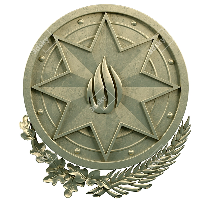 Azerbaijan National Emblem 3D model image 2