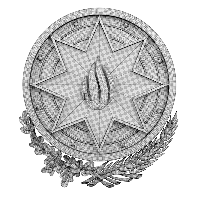 Azerbaijan National Emblem 3D model image 3