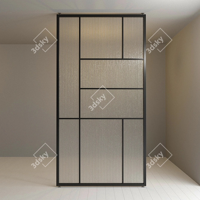 Sleek Glass Partition: Customizable Design 3D model image 2