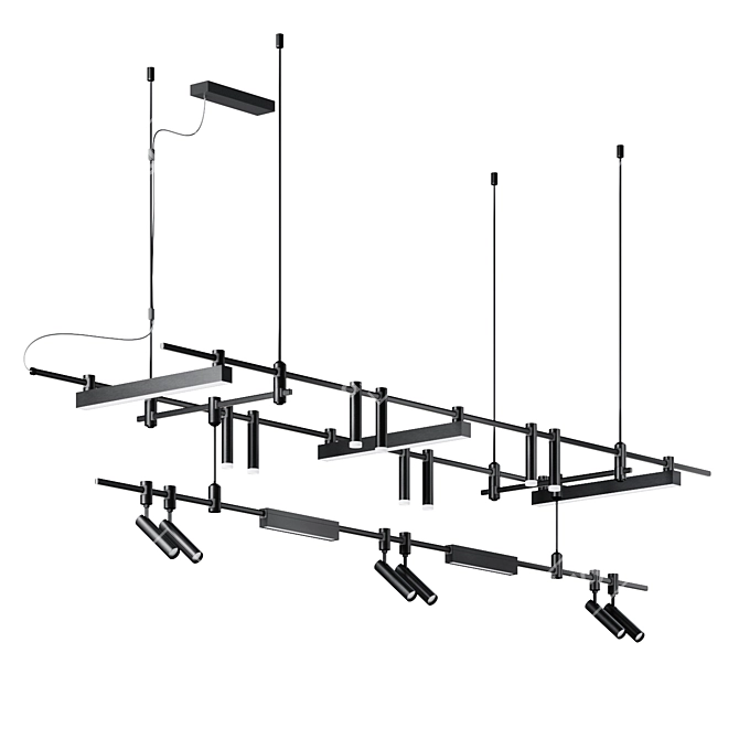 Skandi Magnet System: Magnetic Track Lighting Set 3D model image 4