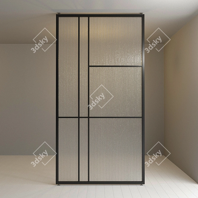 Versatile Glass Partition for Customizable Spaces 3D model image 2