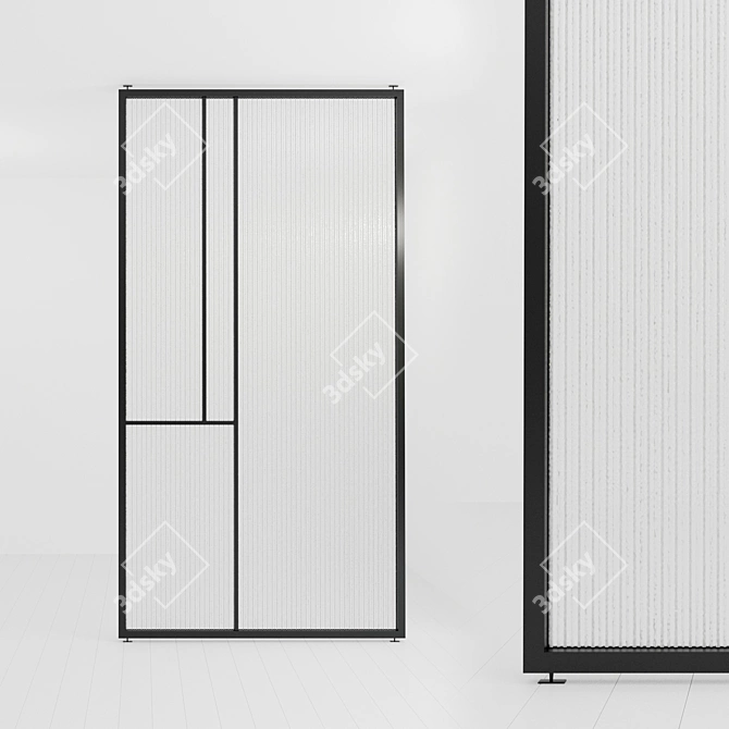 Customizable Glass Partition for Versatile Use 3D model image 1