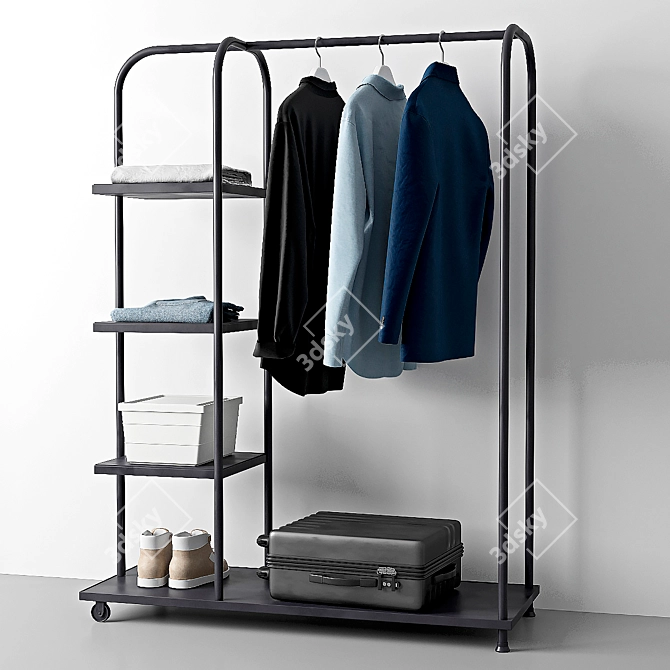 IKEA Kornsjö Clothes Rack: Sleek and Functional 3D model image 1