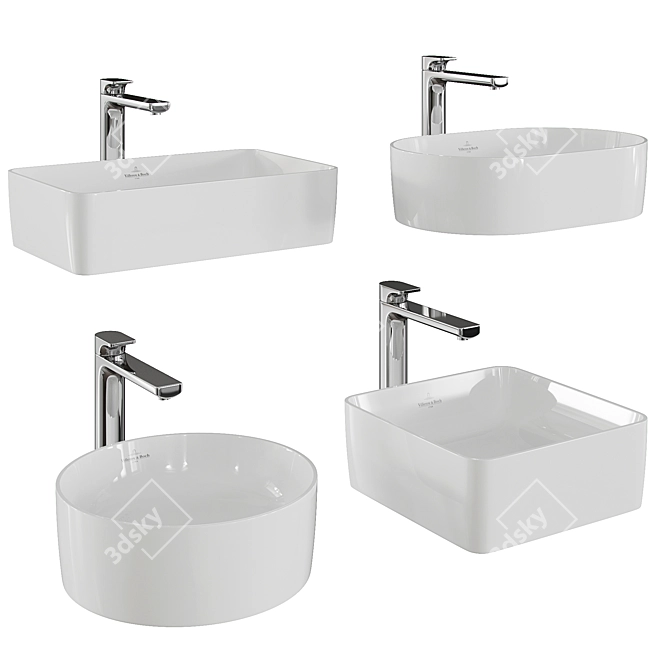 Villeroy & Boch Collaro Ceramic Sinks 3D model image 1