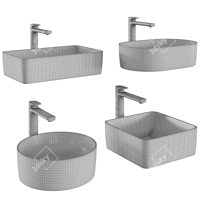 Villeroy & Boch Collaro Ceramic Sinks 3D model image 3