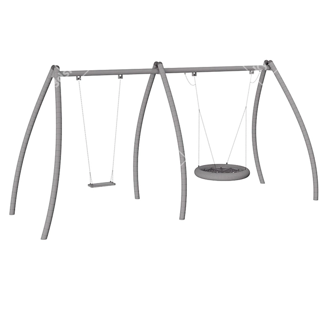 Title: Buglo Double Swing for Kids' Playgrounds 3D model image 3