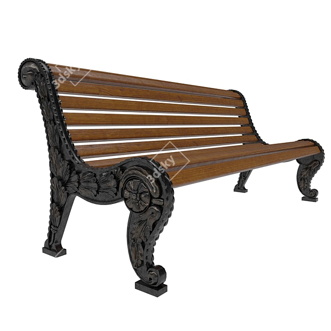 City Grove Outdoor Bench: Versatile, Stylish & Durable 3D model image 4