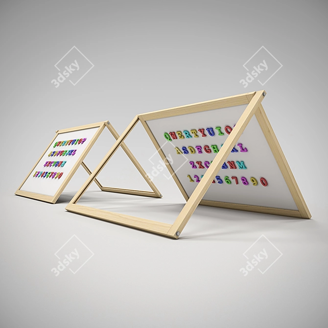 Fun Learning Magnetic Board with Letters 3D model image 2