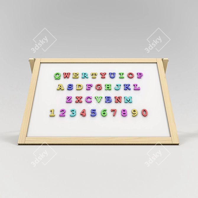 Fun Learning Magnetic Board with Letters 3D model image 5