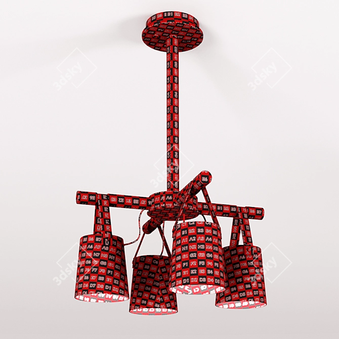 Nordic Heights Pendant Chandelier 3D model image 4