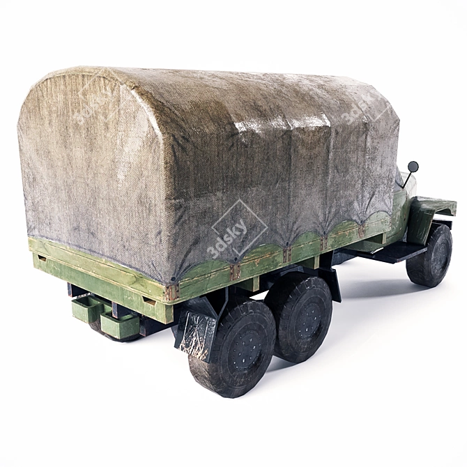 Durable Low Poly 3D Truck 3D model image 2