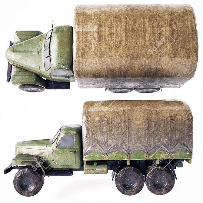 Durable Low Poly 3D Truck 3D model image 3