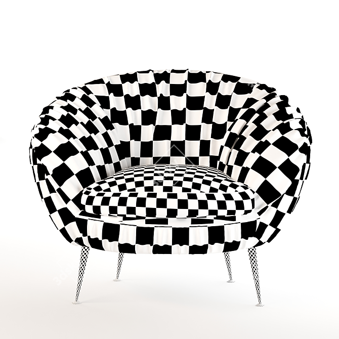 Elegant Round Armchair 3D model image 4