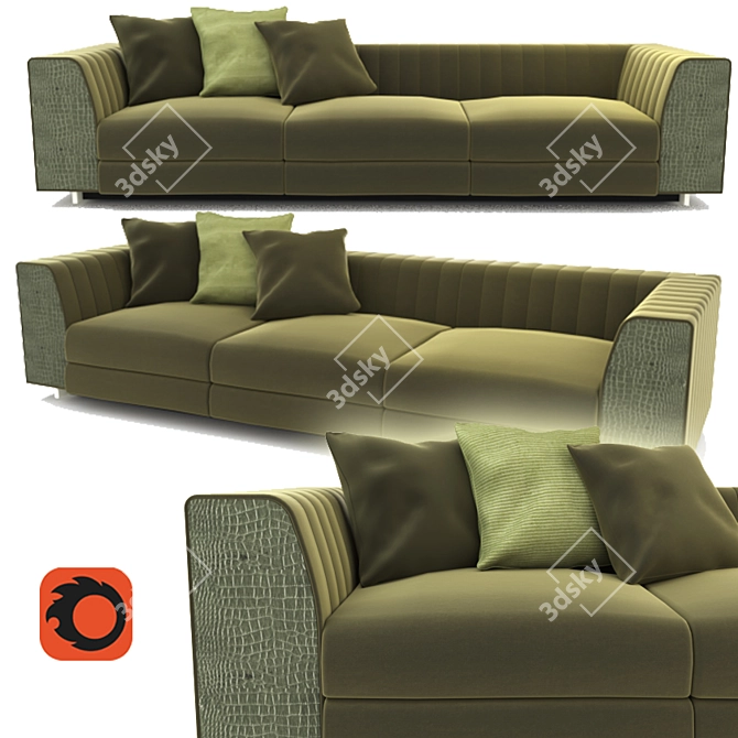 Luxury HARRY Sofa: Modern Elegance 3D model image 1