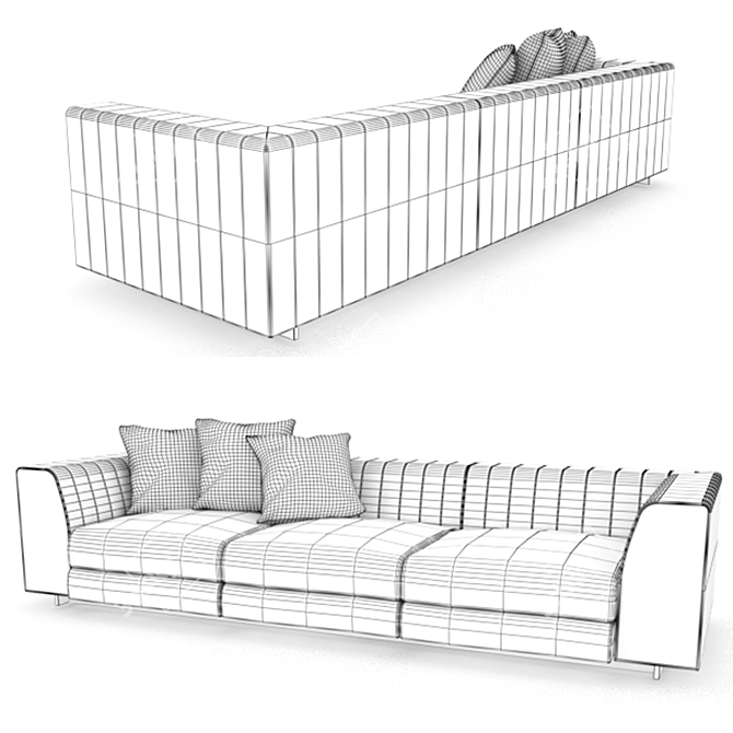 Luxury HARRY Sofa: Modern Elegance 3D model image 3