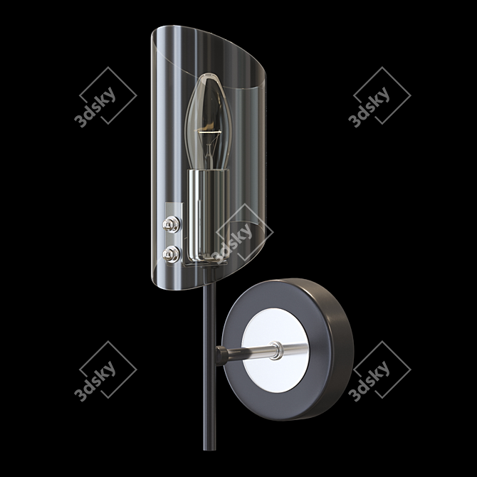 Sleek Smoke Glass Wall Lamp 3D model image 2