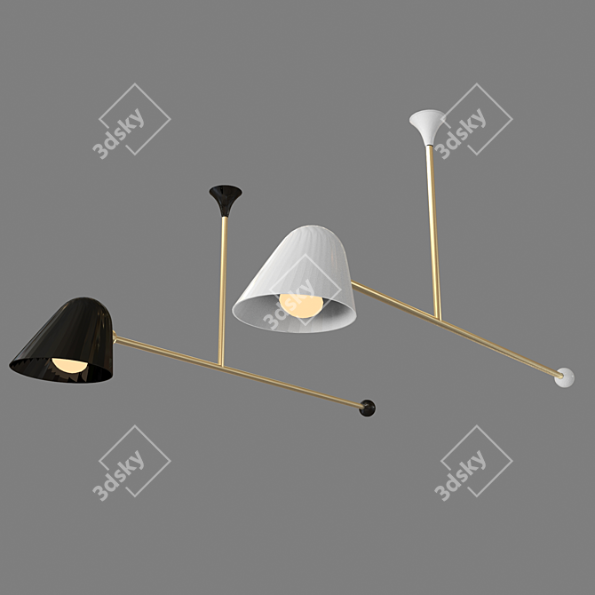 TATO Italia Beghina Sospensione: Luxurious Brass and Aluminum Pendant Light 3D model image 2