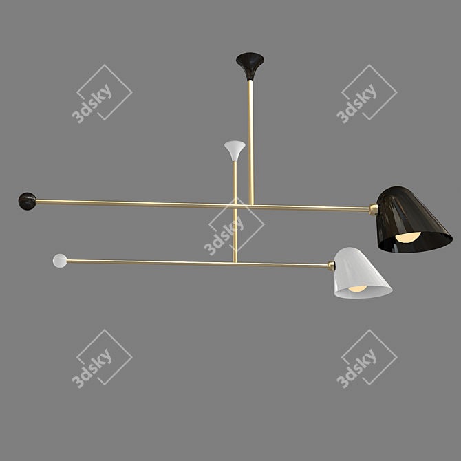 TATO Italia Beghina Sospensione: Luxurious Brass and Aluminum Pendant Light 3D model image 3