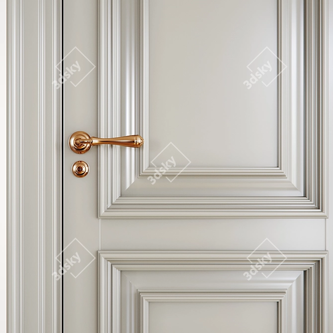 Elegant Classic Interior Doors 3D model image 2