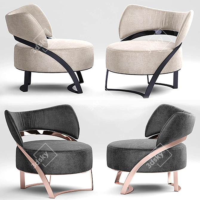 Luxury Gotham Armchair: Italian Elegance 3D model image 1